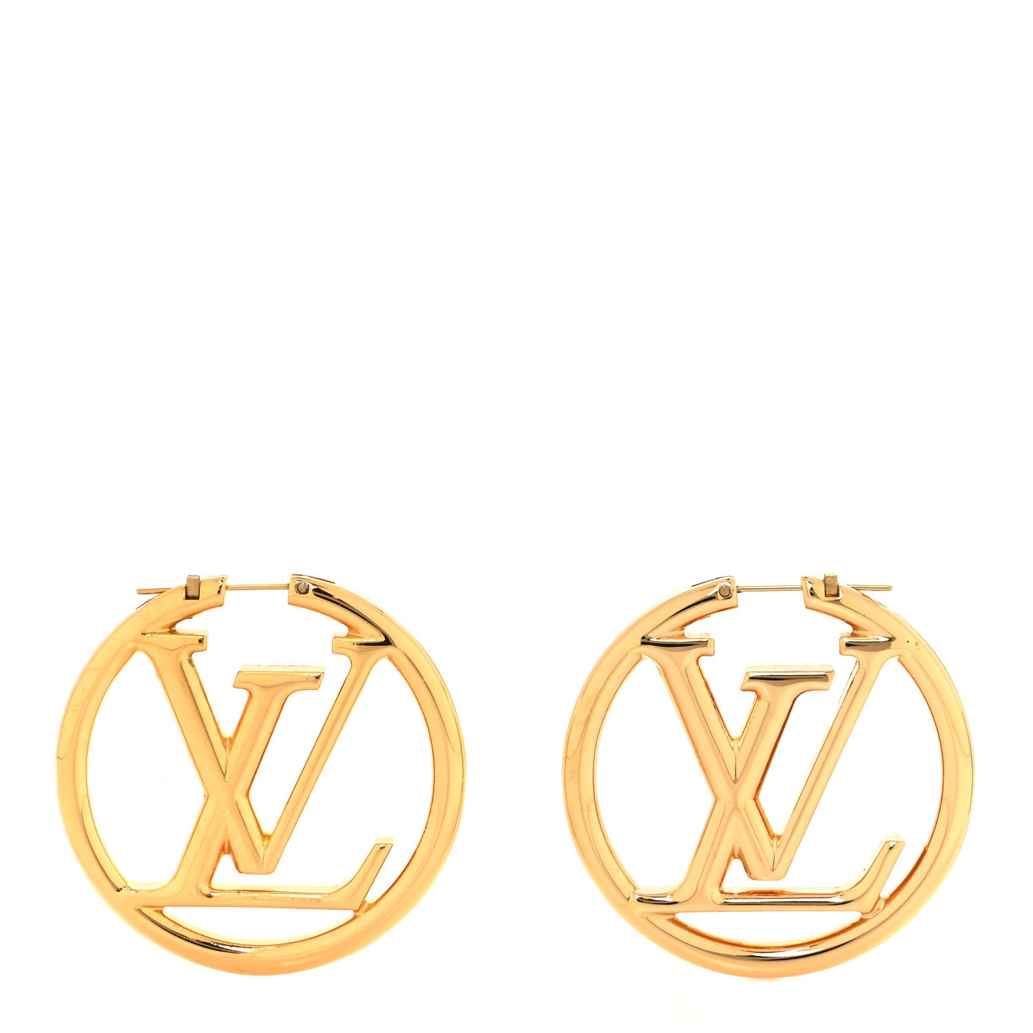 Louis Vuitton Metal Louise Hoop Earrings Gold 1 of 5