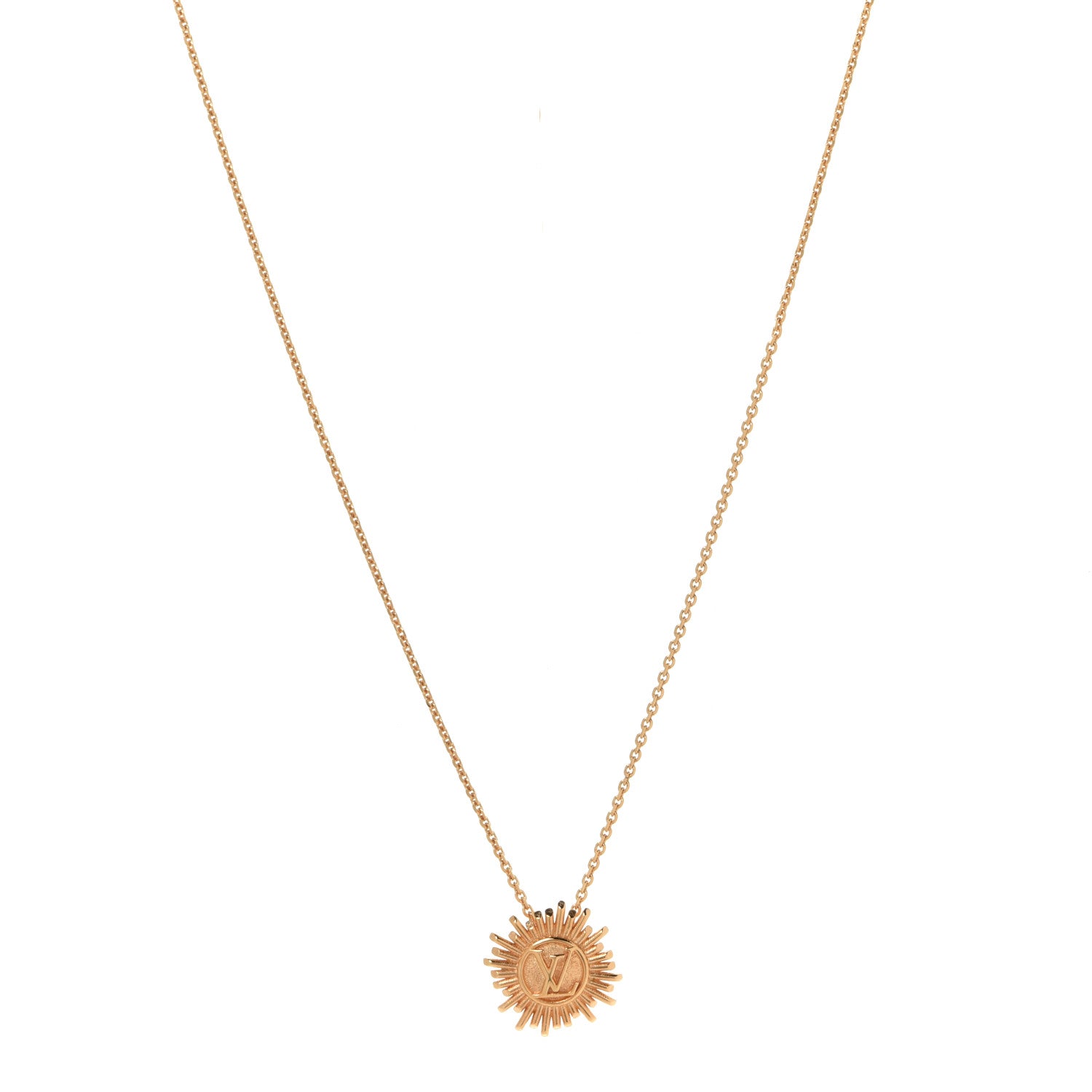 Louis Vuitton Brass Vendome Necklace Gold 1 of 7