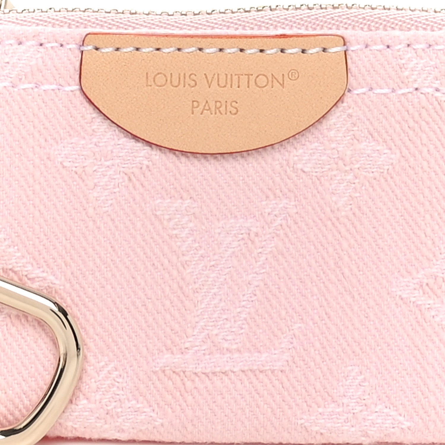 Louis Vuitton Monogram Denim Key Pouch Washed Pink 1701486