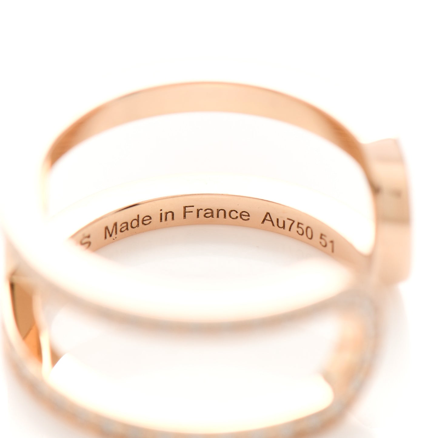 18K Rose Gold Diamond MM Ever Chaine D'Ancre Ring 51 5.75