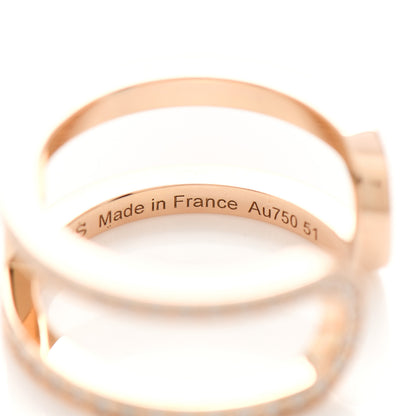 Hermes 18K Rose Gold Diamond MM Ever Chaine D'Ancre Ring 51 5.75 5 of 7