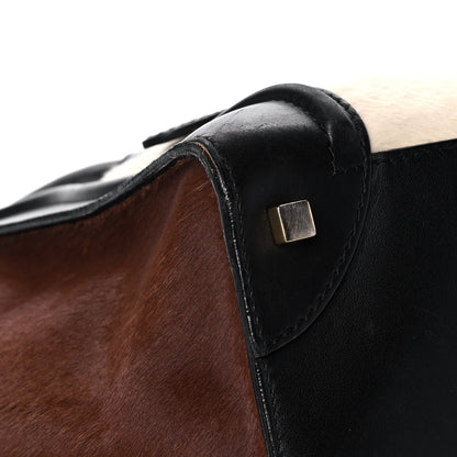 Celine Pony Hair Mini Tri-Color Luggage Ivory Black Brown 9 of 17