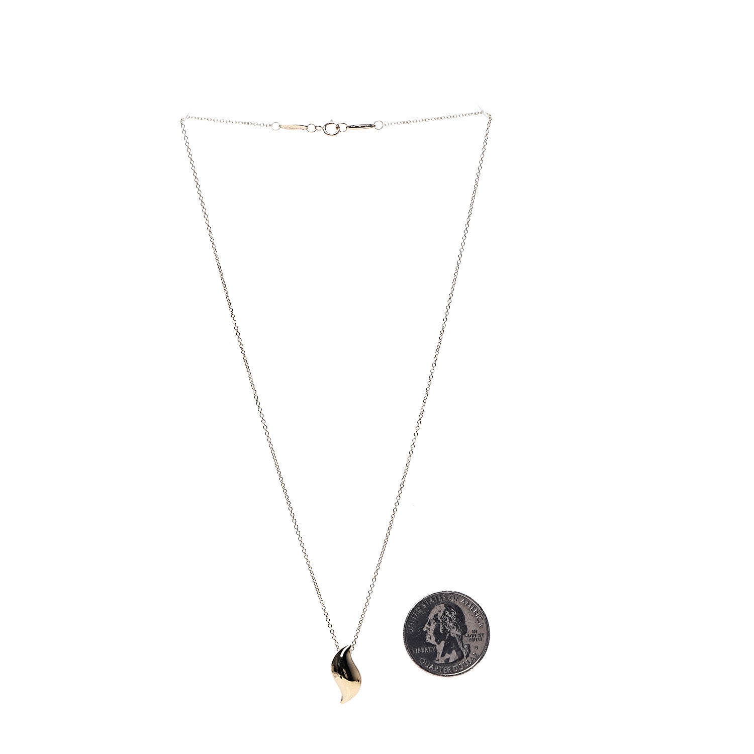 Tiffany 18K Yellow Gold Elsa Peretti Marquis Pendant Necklace 3 of 7