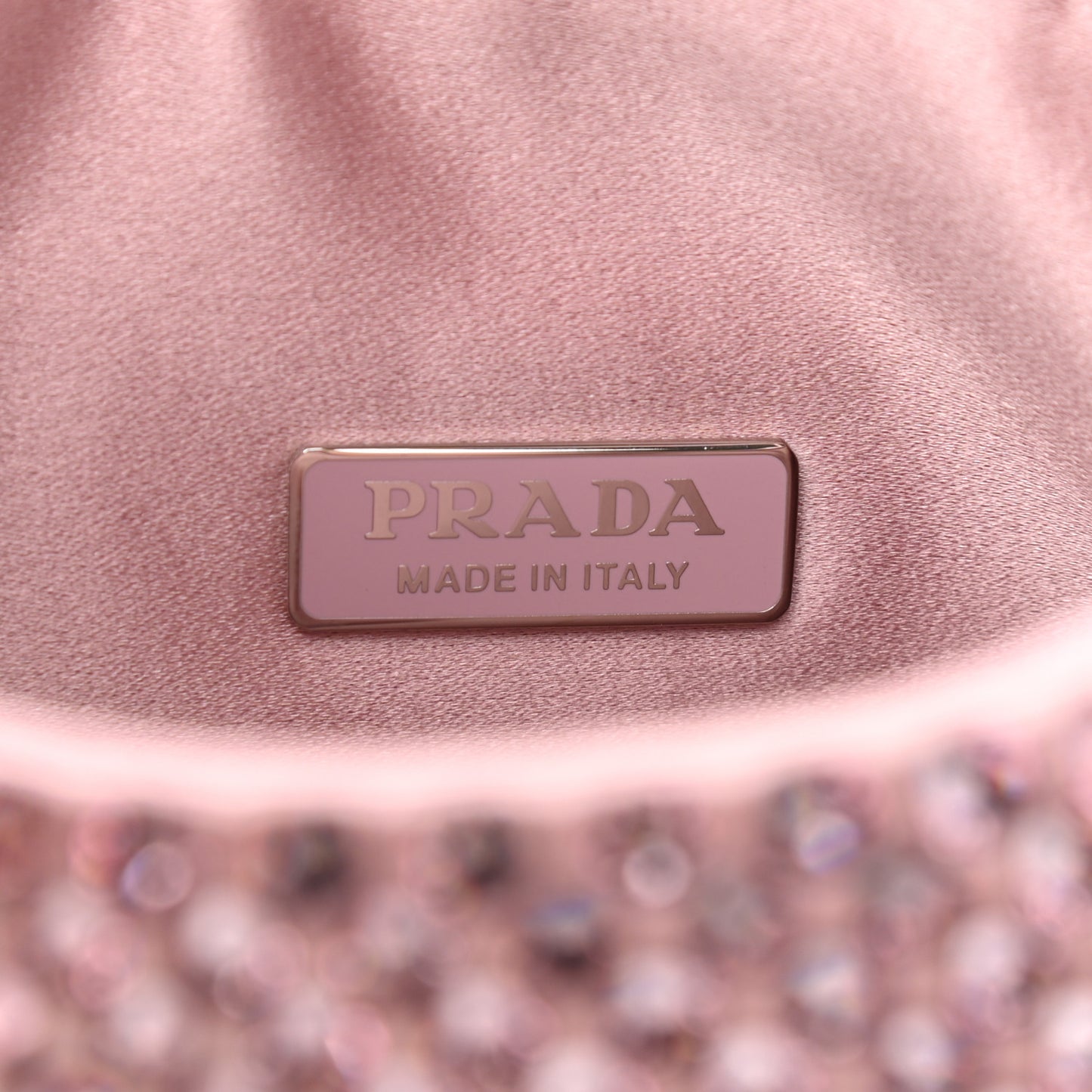 Satin Crystal Mini Re-Edition 2000 Bag Alabastro