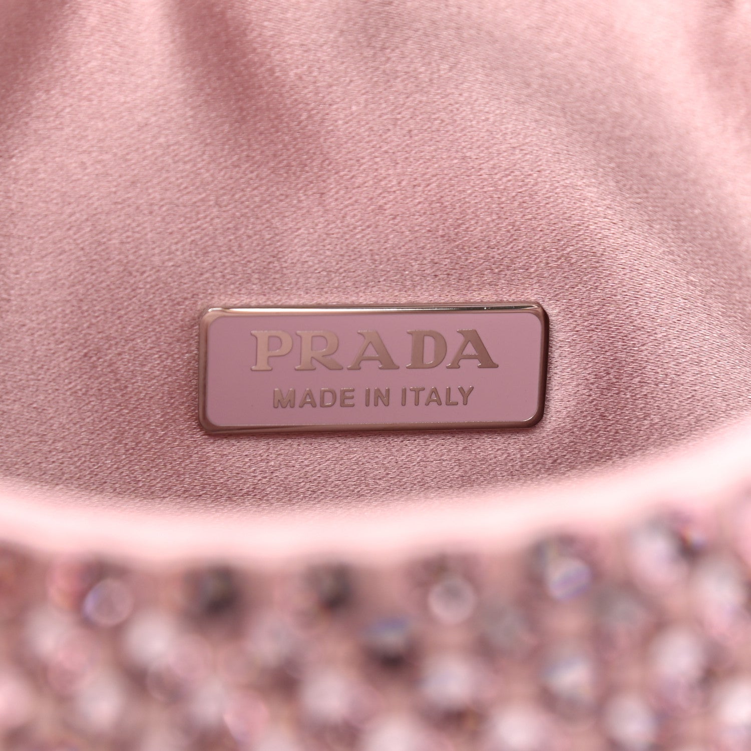 Prada Satin Crystal Mini Re-Edition 2000 Bag Alabastro 8 of 9