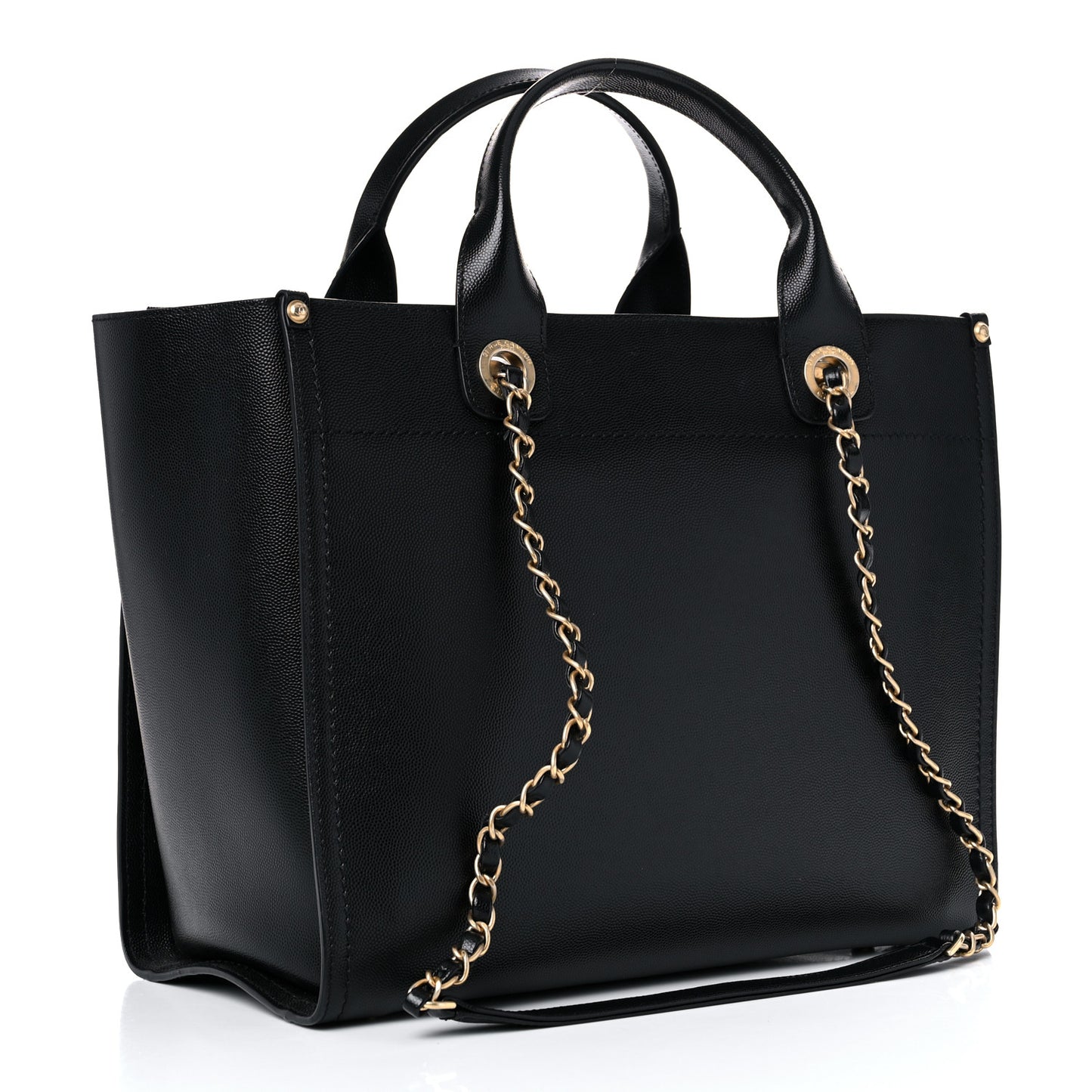 Caviar Small Studded Deauville Tote Black