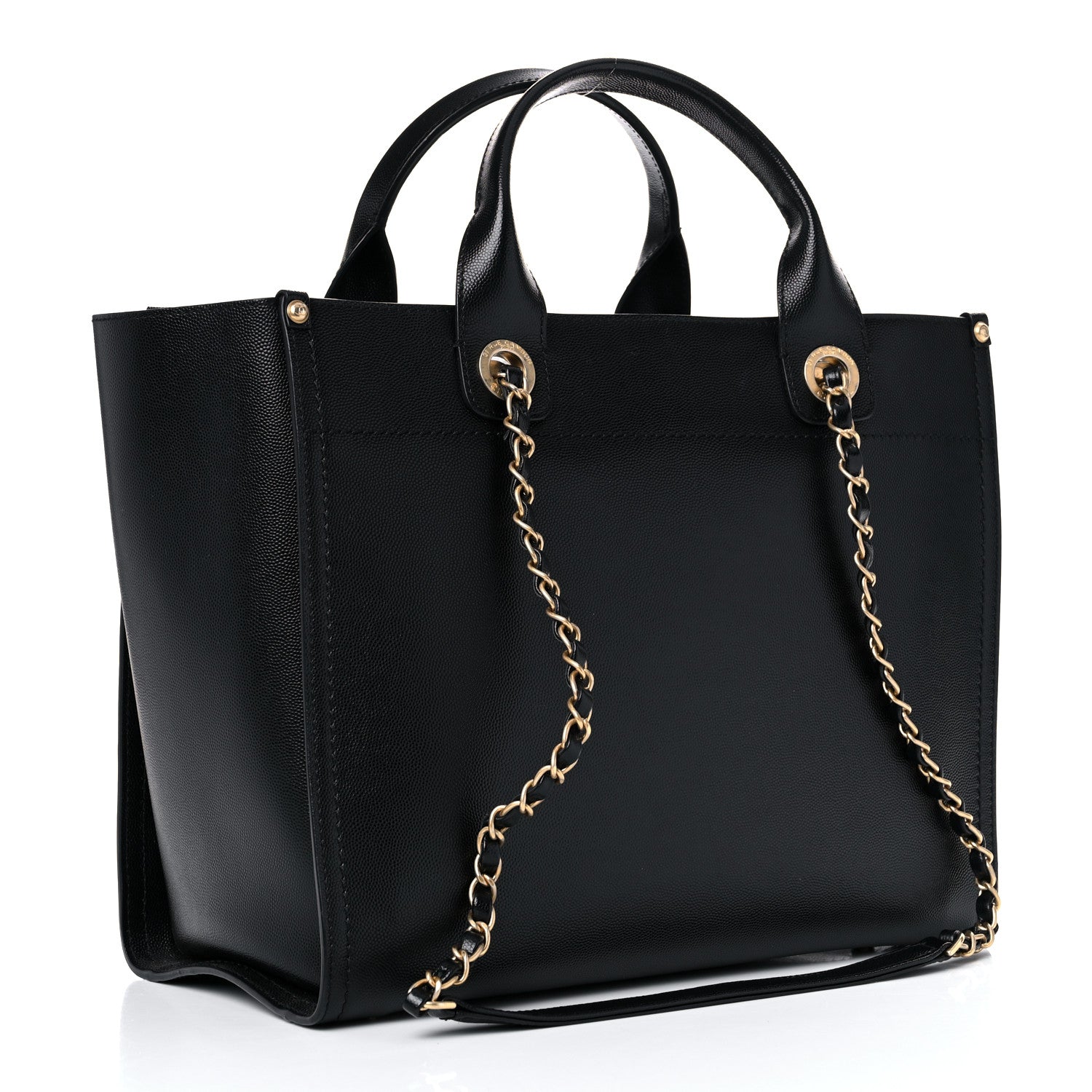 Chanel Caviar Small Studded Deauville Tote Black 3 of 10