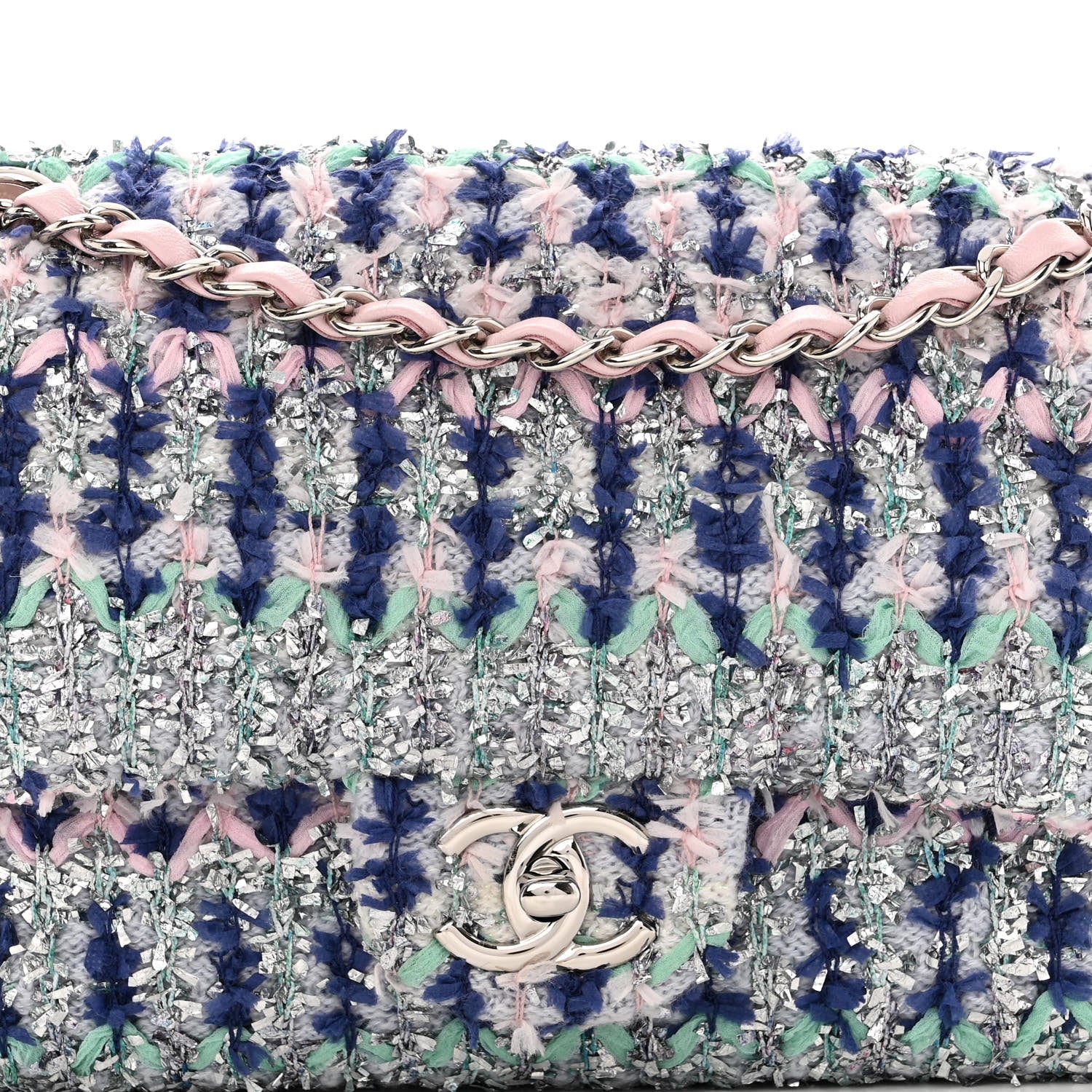 Chanel Tweed Medium Single Flap Pink 8 of 10