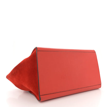 Celine Drummed Calfskin Suede Medium Trapeze Vermillion 4 of 17