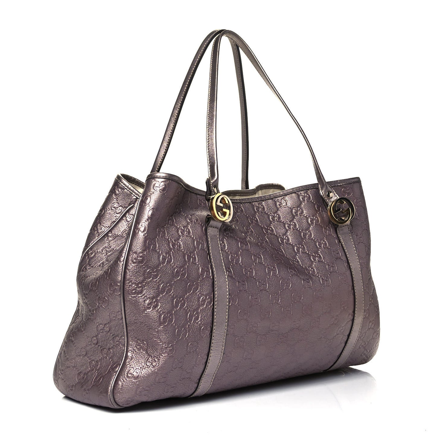 Metallic Guccissima Large GG Twins Tote Mauve