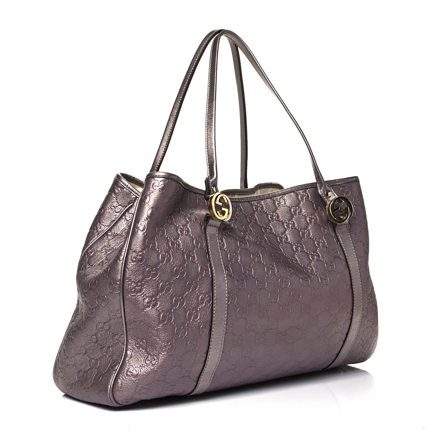 Gucci Metallic Guccissima Large GG Twins Tote Mauve 3 of 10