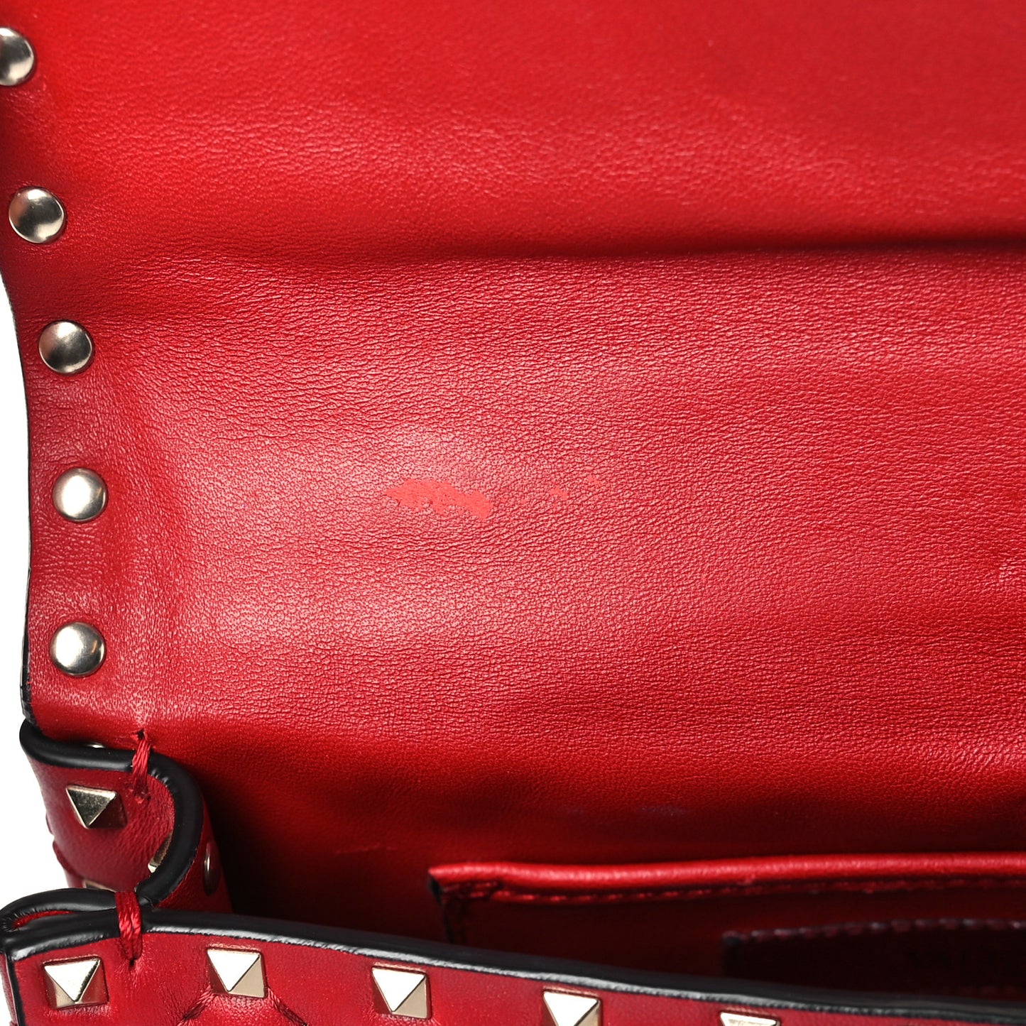 Nappa Small Rockstud Spike Shoulder Bag Rosso Valentino
