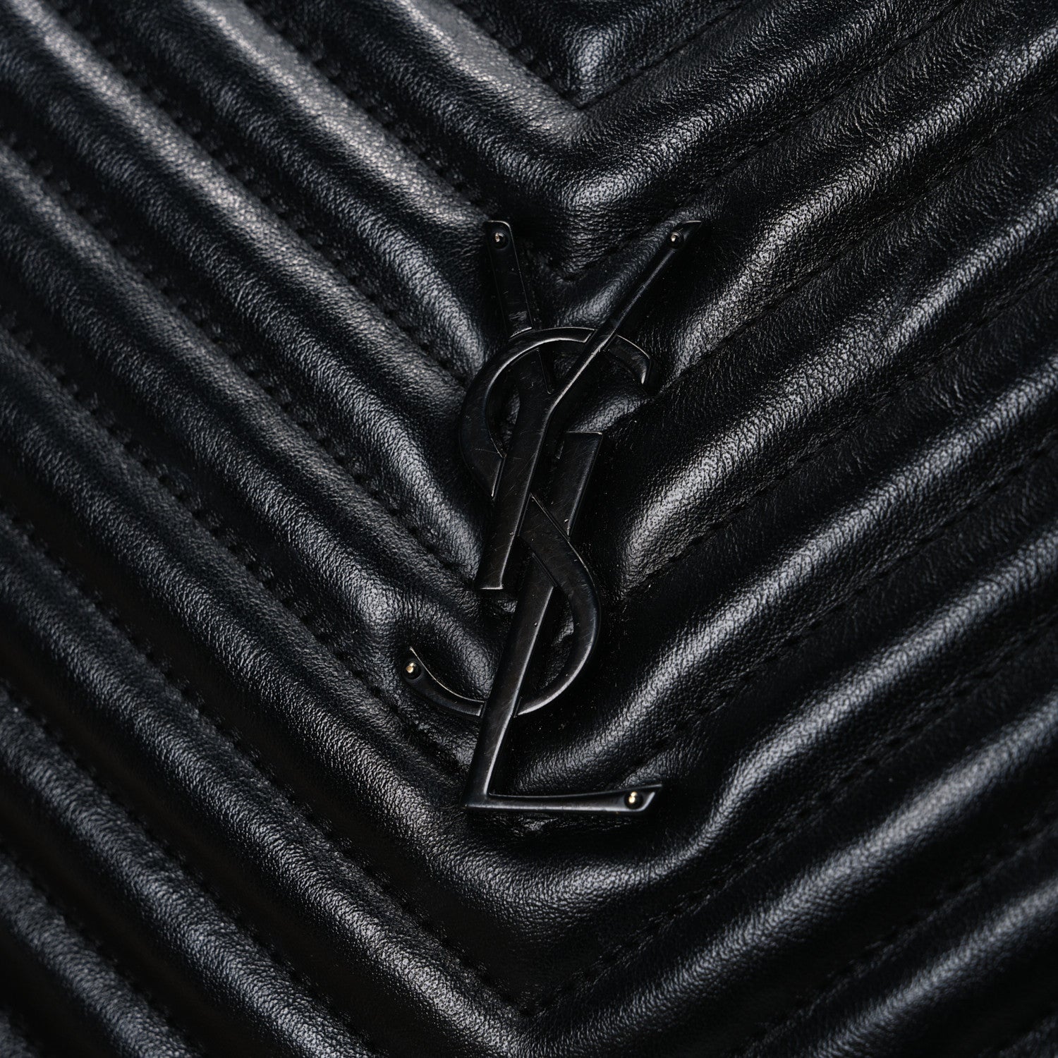 Saint Laurent Calfskin Matelasse Monogram Monochrome Lou Camera Bag Black 12 of 12