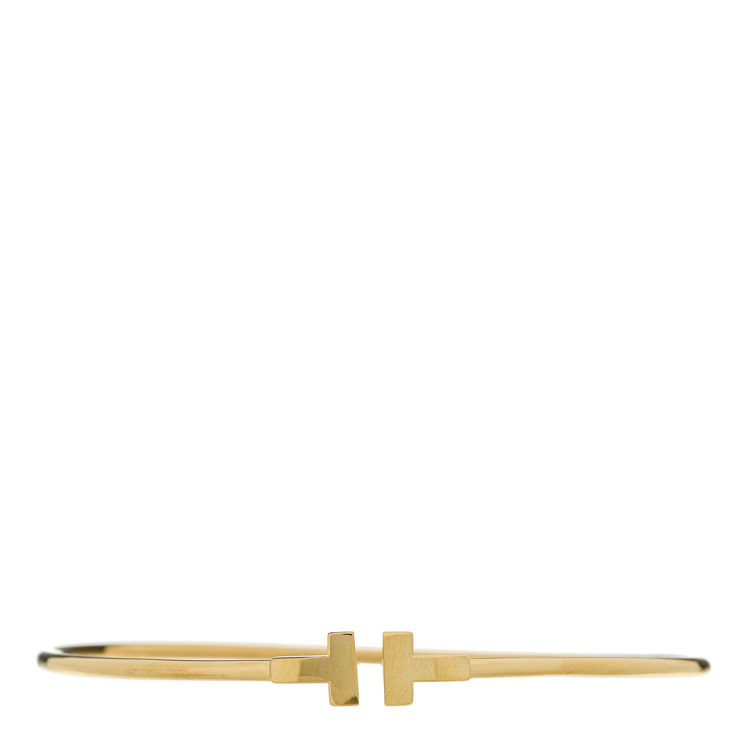 Tiffany 18K Yellow Gold Narrow T Wire Bracelet 1 of 4