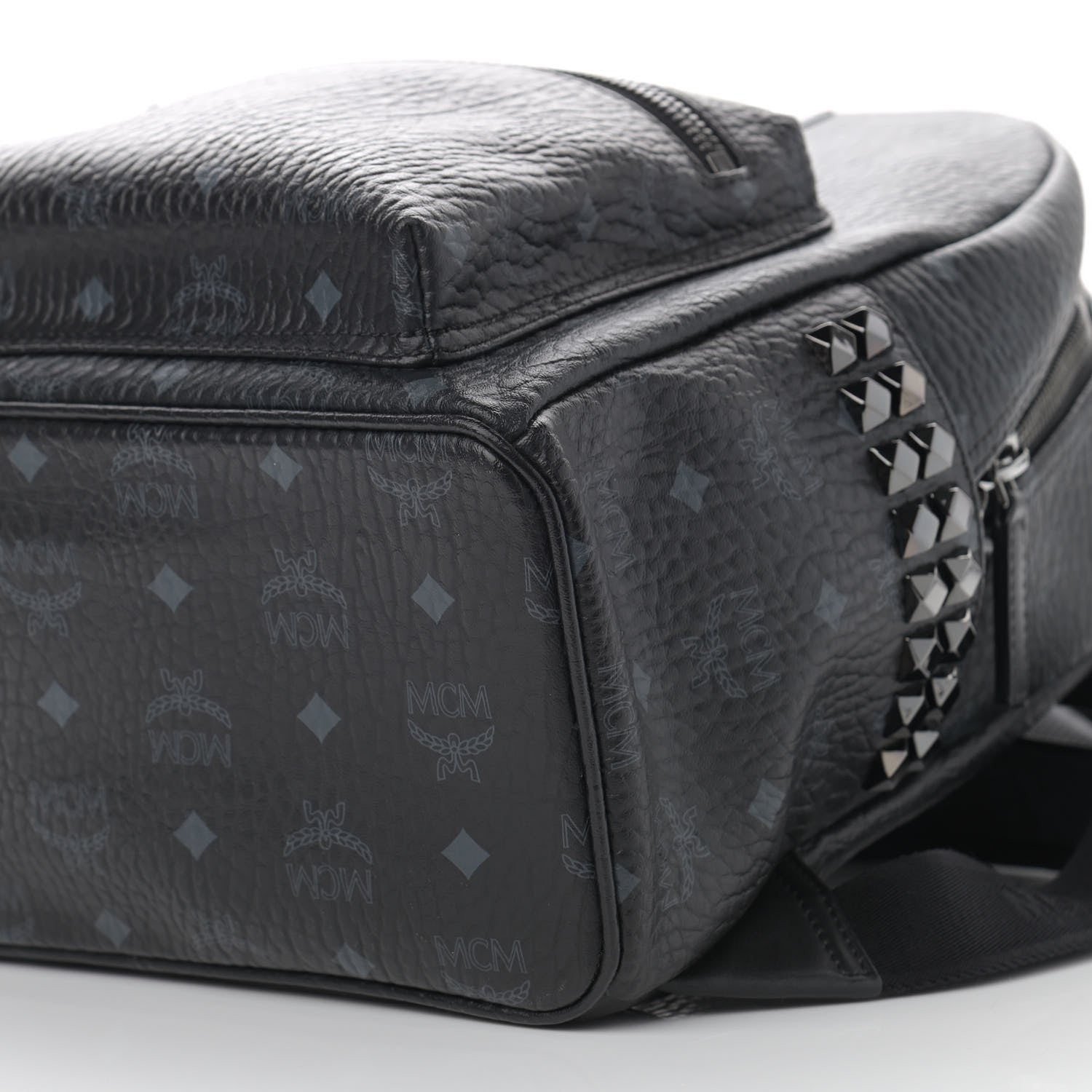 MCM Visetos Small Side Stud Stark Backpack Black 10 of 11