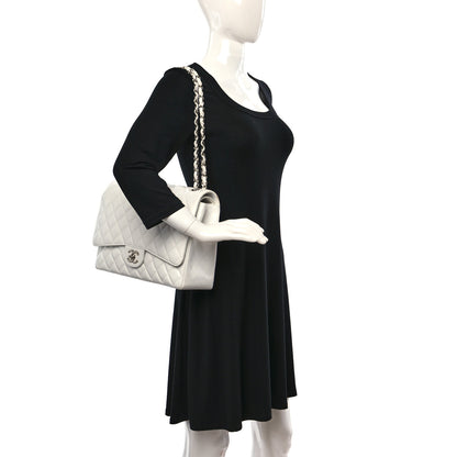 Chanel Caviar Quilted Maxi Double Flap White 2 of 11
