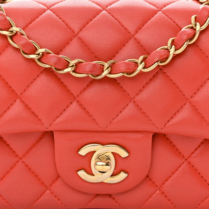 Chanel Lambskin Quilted Mini Rectangular Flap Red 8 of 11