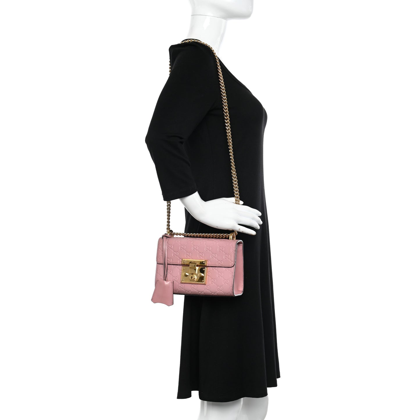 Guccissima Small Padlock Shoulder Bag Rose Baby Candy