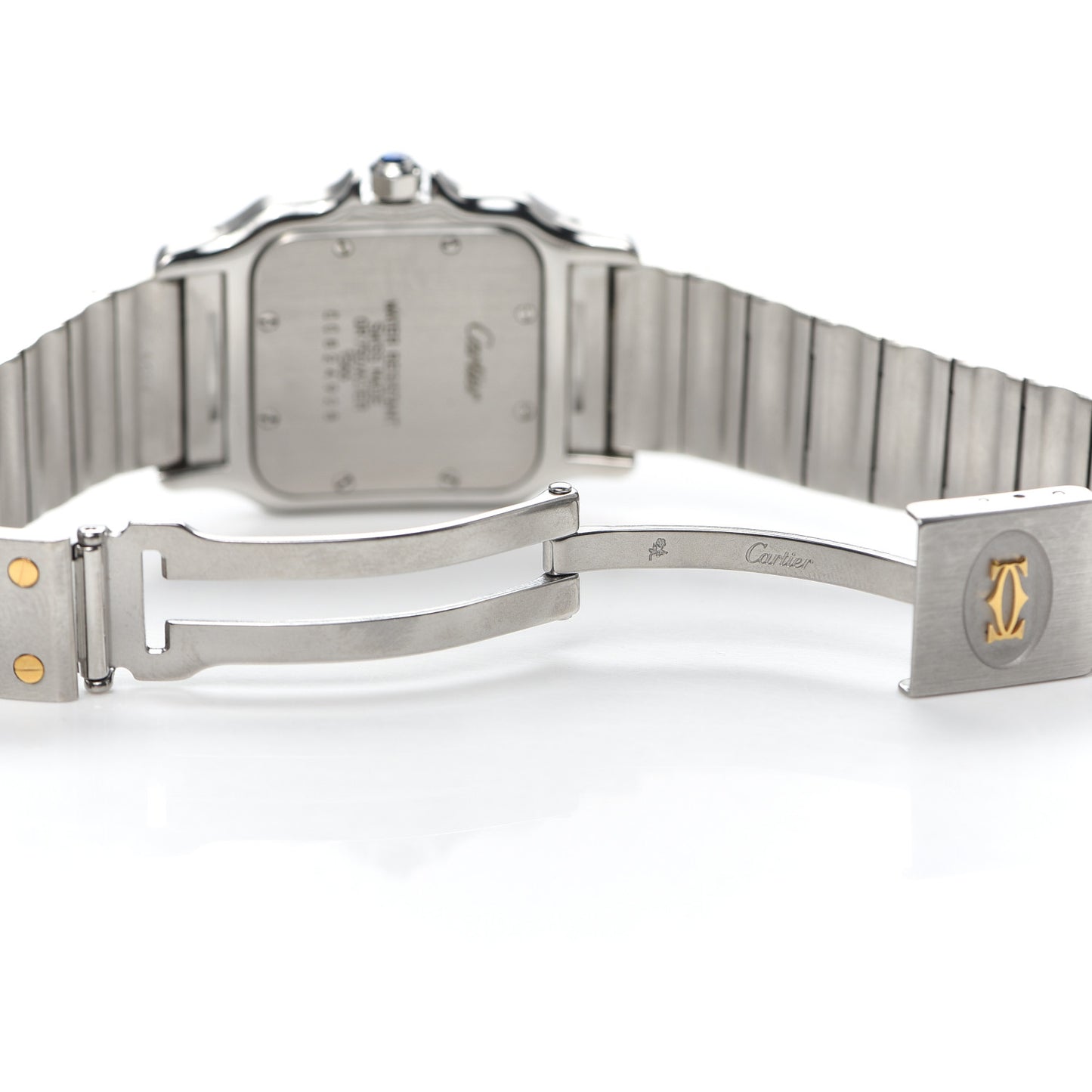 Stainless Steel 18K Yellow Gold 29mm Santos De Galbee Quartz Watch