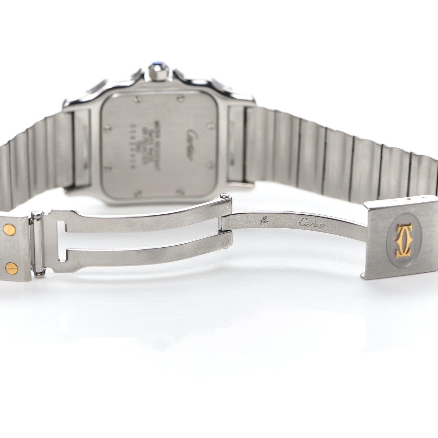 Cartier Stainless Steel 18K Yellow Gold 29mm Santos De Galbee Quartz Watch 5 of 5