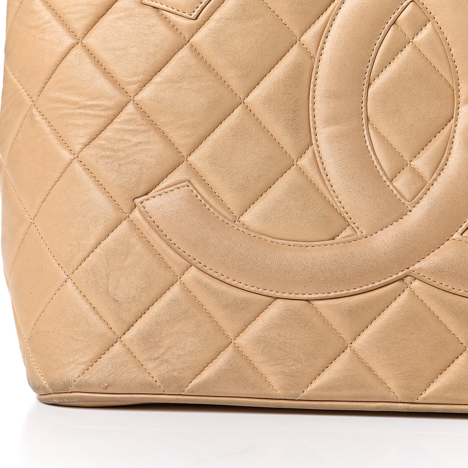 Chanel Lambskin Quilted Medallion Tote Beige 13 of 27