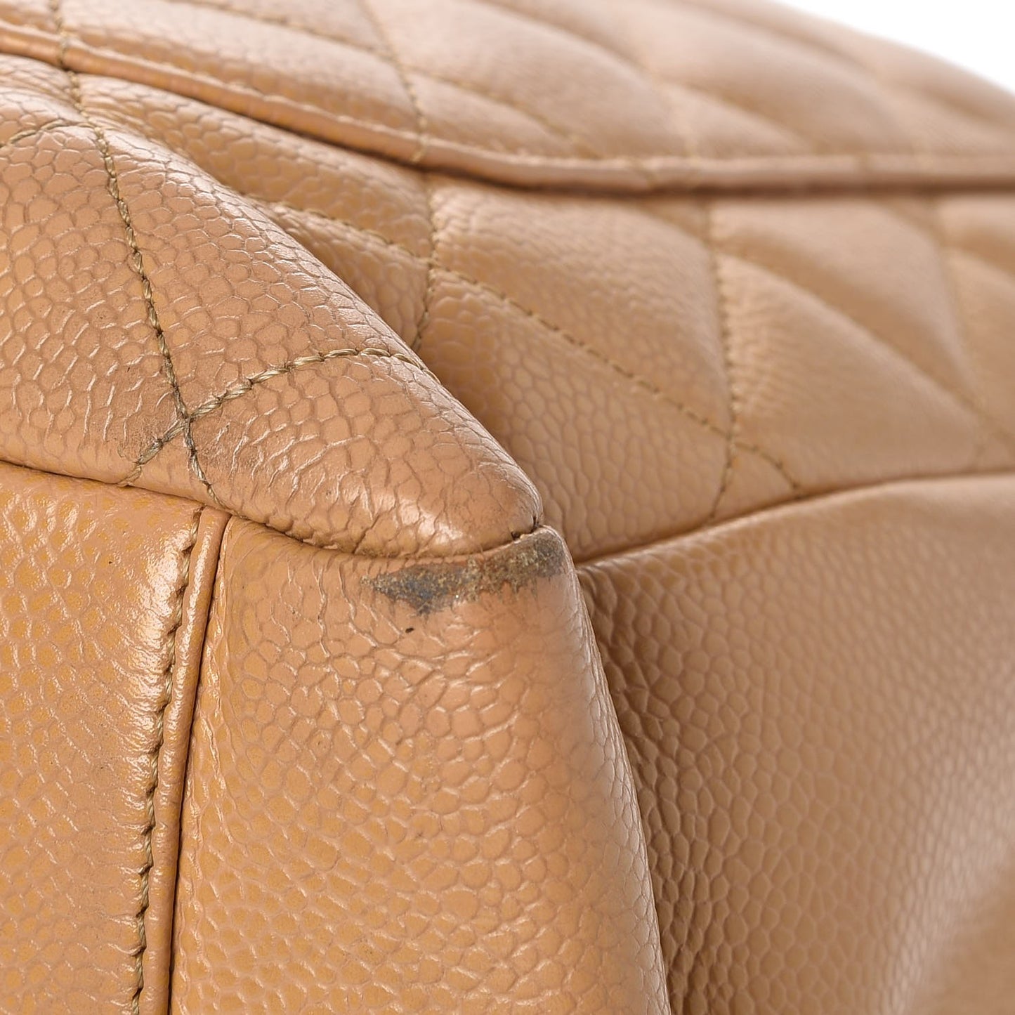 Caviar Quilted Grand Shopping Tote GST Beige