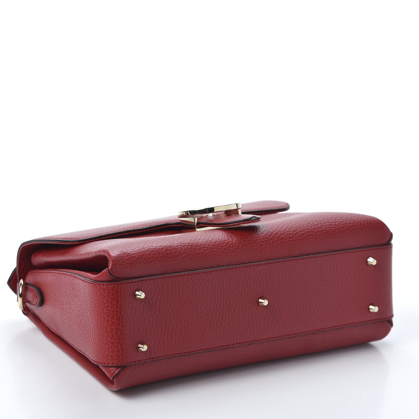 Dollar Calfskin Interlocking G Top Handle Shoulder Bag Red