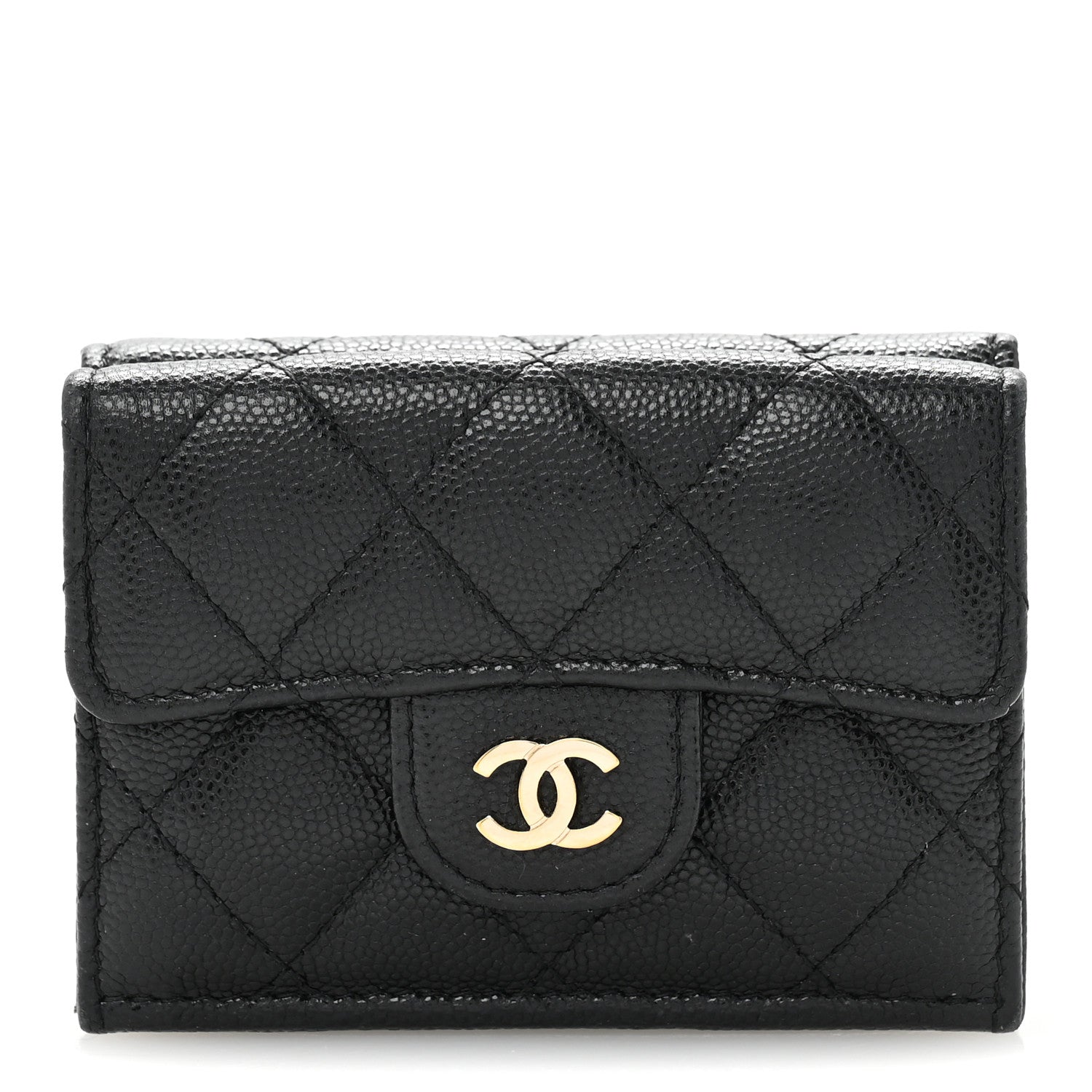 Chanel Caviar Quilted Double Flap Wallet Black 1 of 11