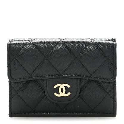 Chanel Caviar Quilted Double Flap Wallet Black 1 of 11