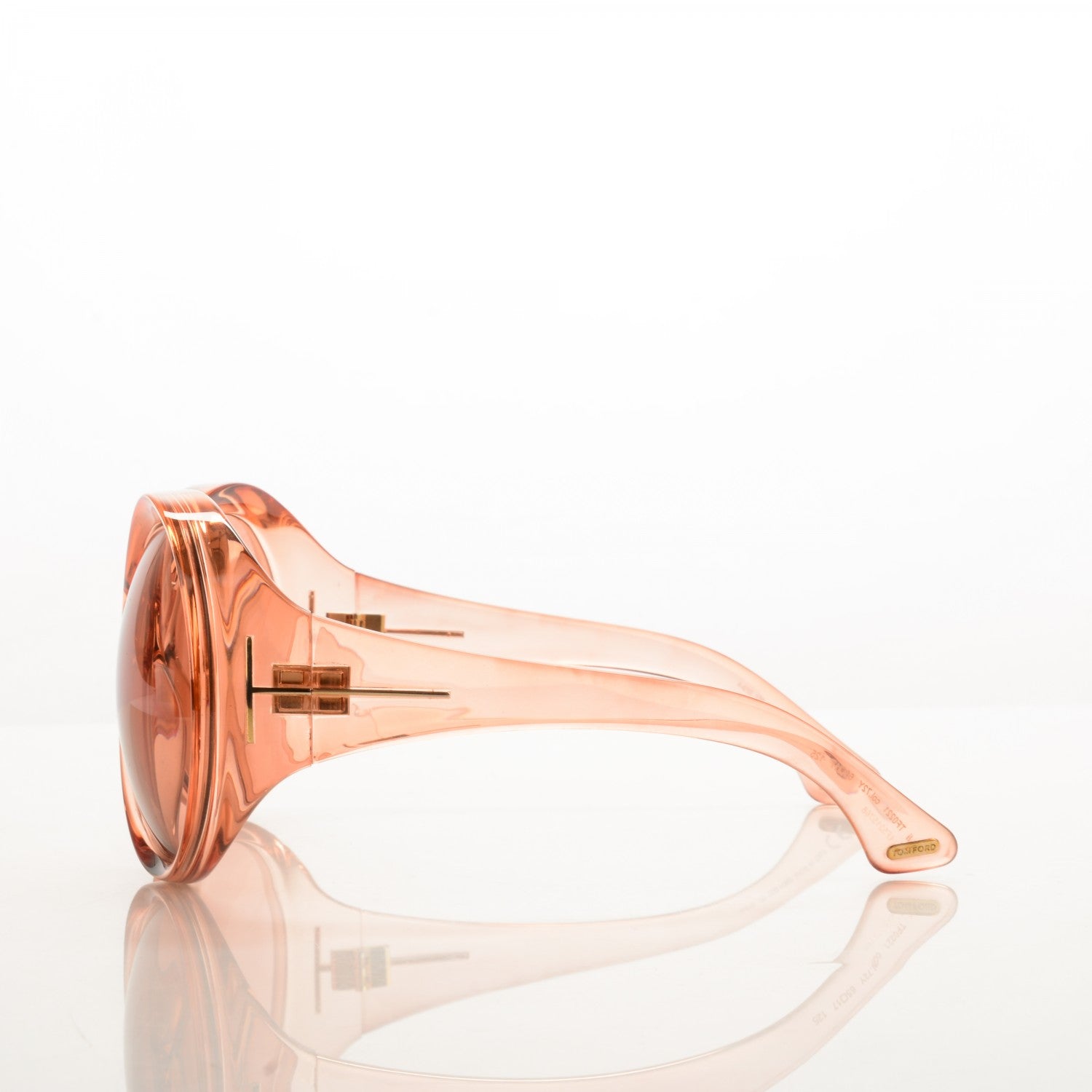 Tom Ford Ali Oversized Round Sunglasses TF0221 Peach Pink 2 of 5