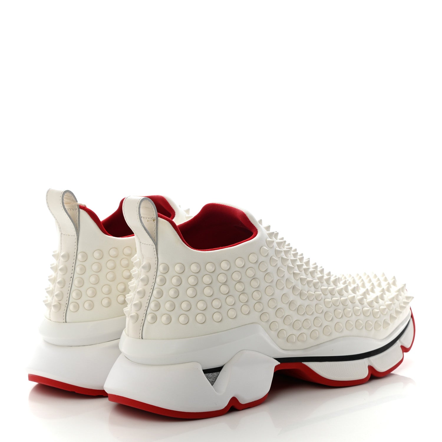 Christian Louboutin Neoprene Spike Sock Donna Flat Sneakers 39.5 White Snow 4 of 8