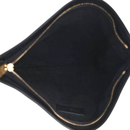 Christian Dior Calfskin Embossed Logo Zip Clutch Black 5 of 7