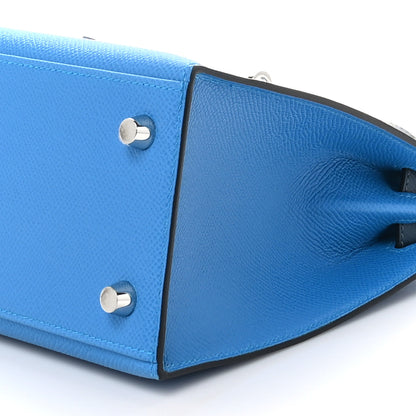 Hermes Epsom Horseshoe Kelly Sellier 25 Bleu Zanzibar Bleu De Pruse 10 of 11