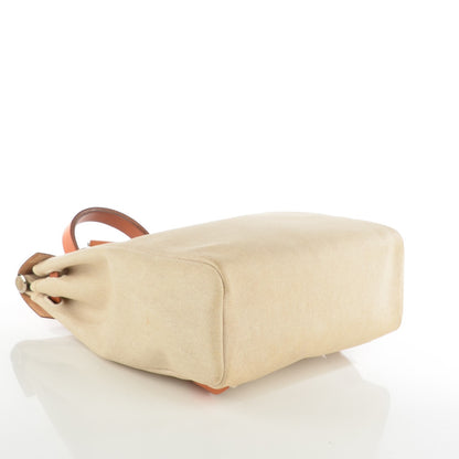 Hermes Toile Vache Calfskin Herbag 30 PM Backpack Natural 9 of 14