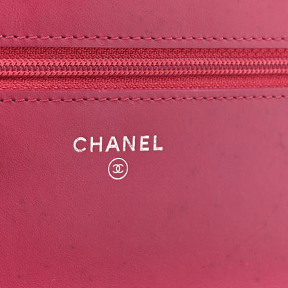 Chanel Patent Quilted Brilliant Wallet On Chain WOC Coral 6 of 16