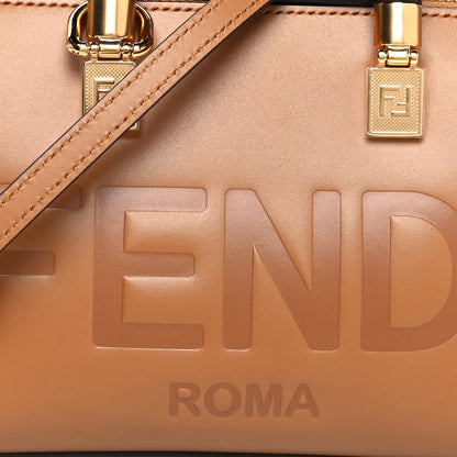 Fendi Vitello King Plexiglass Logo Embossed Mini By The Way Top Handle Boston Bag Caramello 5 of 10