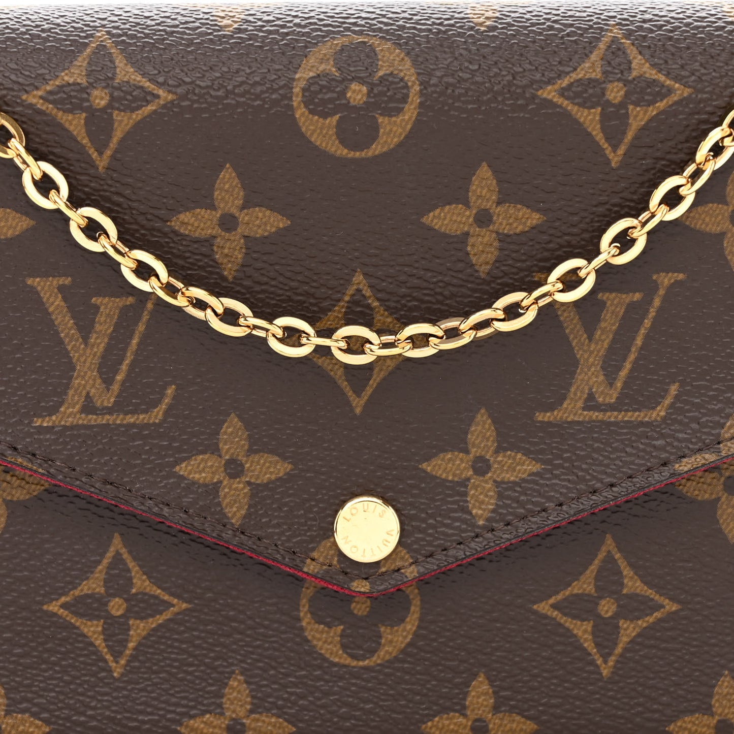 Monogram Pochette Felicie Chain Wallet Fuchsia