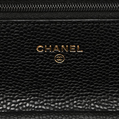 Chanel Caviar Quilted CC Turnlock Wallet On Chain WOC Black 6 of 12