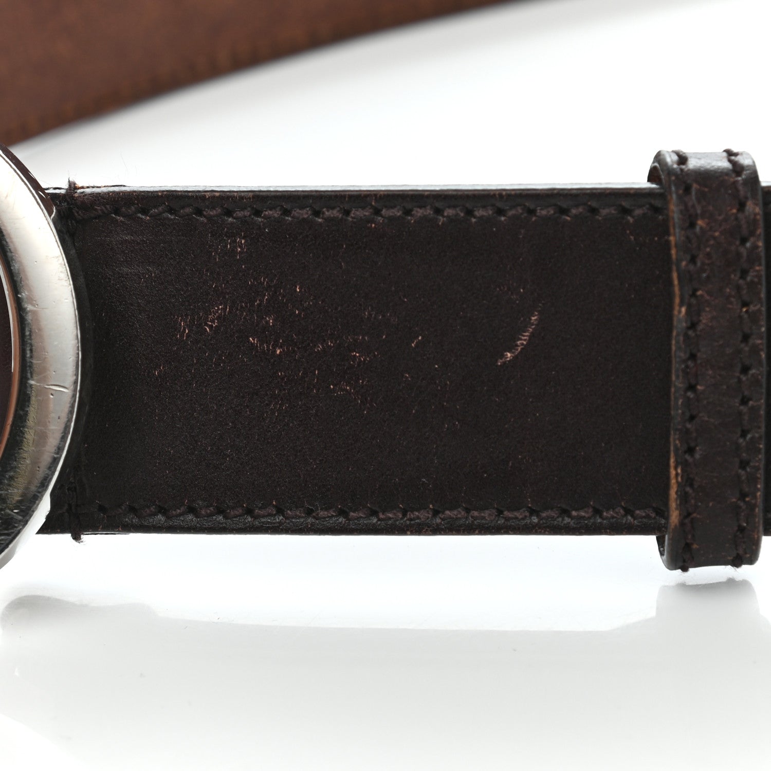 Gucci Calfskin Interlocking G 40mm Belt 85 34 Dark Brown 6 of 15