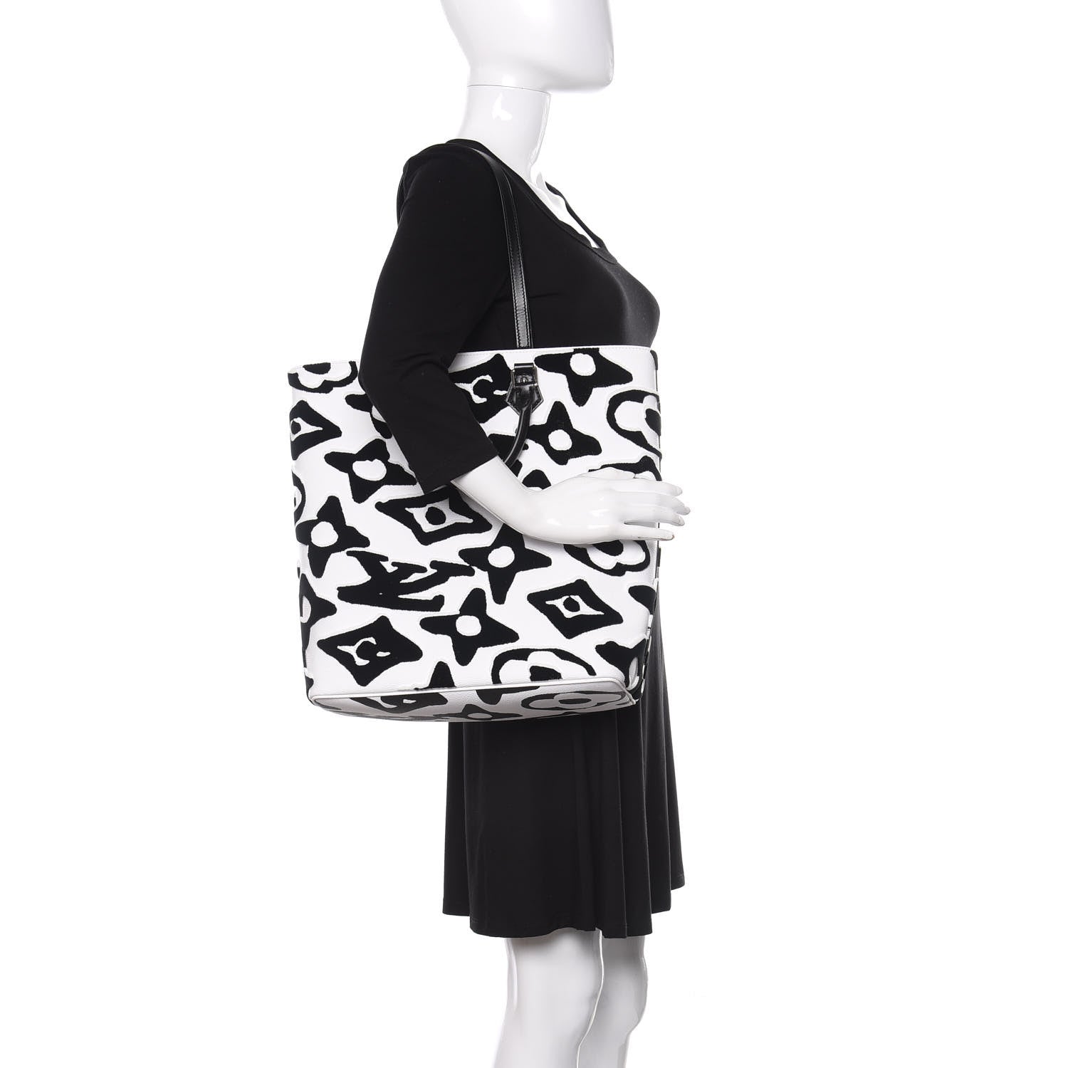 Louis Vuitton X UF Tufted Monogram Tufted Cabas White Black 2 of 10
