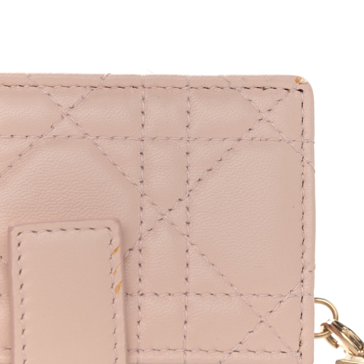 Lambskin Cannage Lady Dior 5-Gusset Card Holder Light Pink