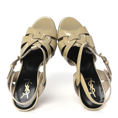 Saint Laurent Patent Tribute 105 Platform Sandals 40 Nude Powder 2 of 12