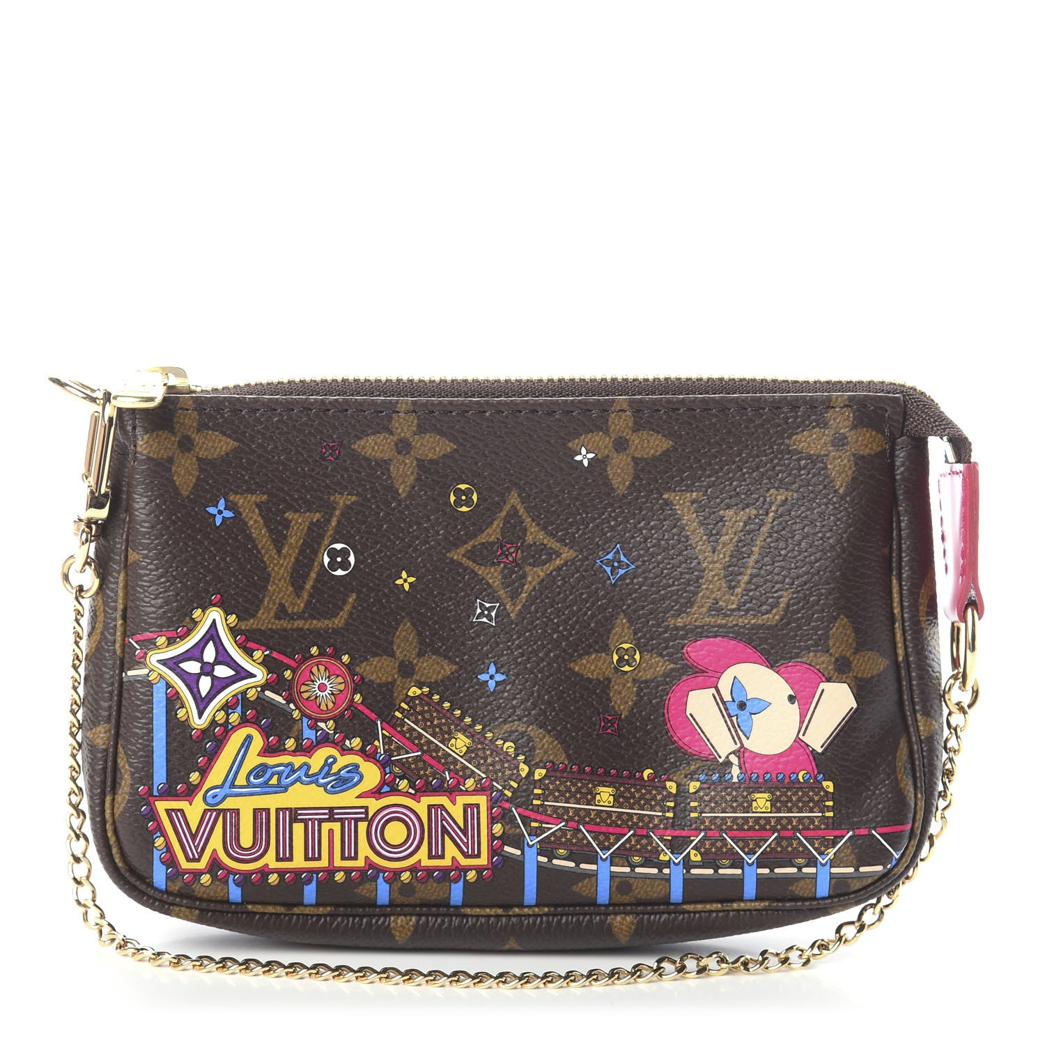 Louis Vuitton Monogram 2020 Christmas Animation Roller Coaster Mini Pochette Accessories Pivoine 1 of 7