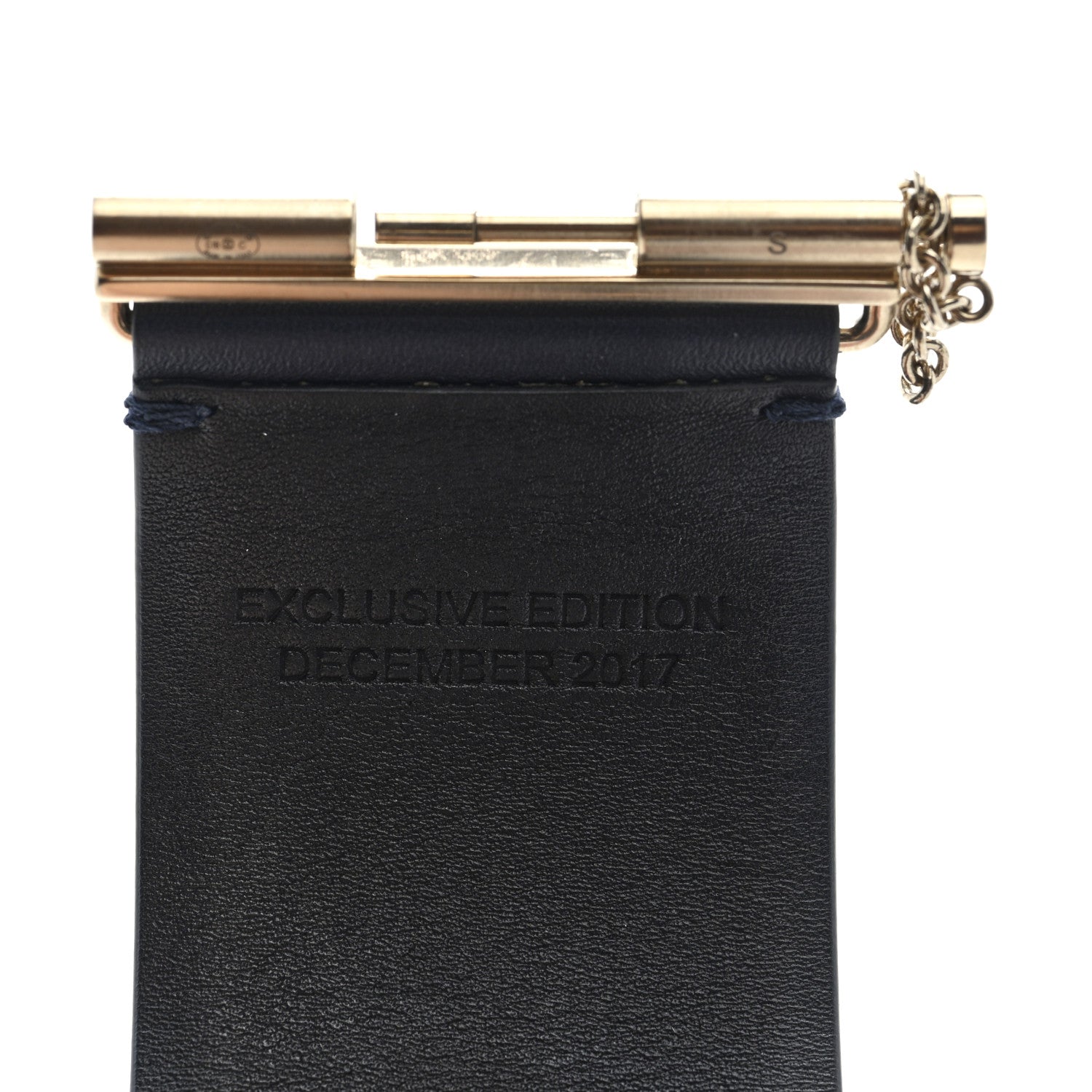 Chanel Calfskin CC Wide Cuff S Navy 5 of 5