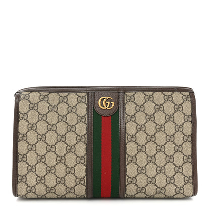 Gucci GG Supreme Monogram Web Ophidia GG Toiletry Case Beige New Acero 1 of 14