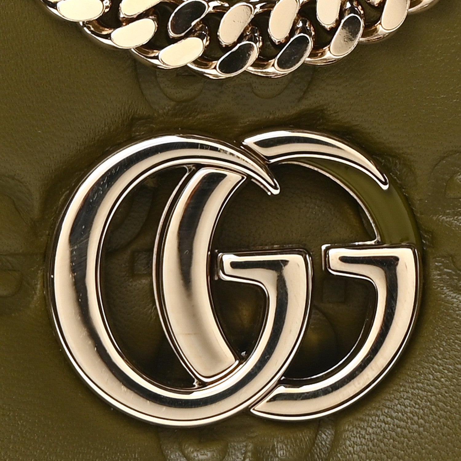 Gucci Lambskin Embossed Mini GG Milano Top Handle Shoulder Bag Green 8 of 10