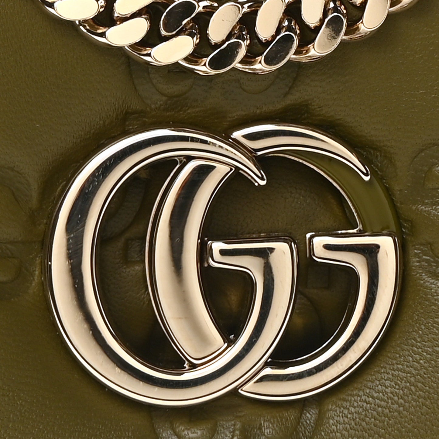 Lambskin Embossed Mini GG Milano Top Handle Shoulder Bag Green