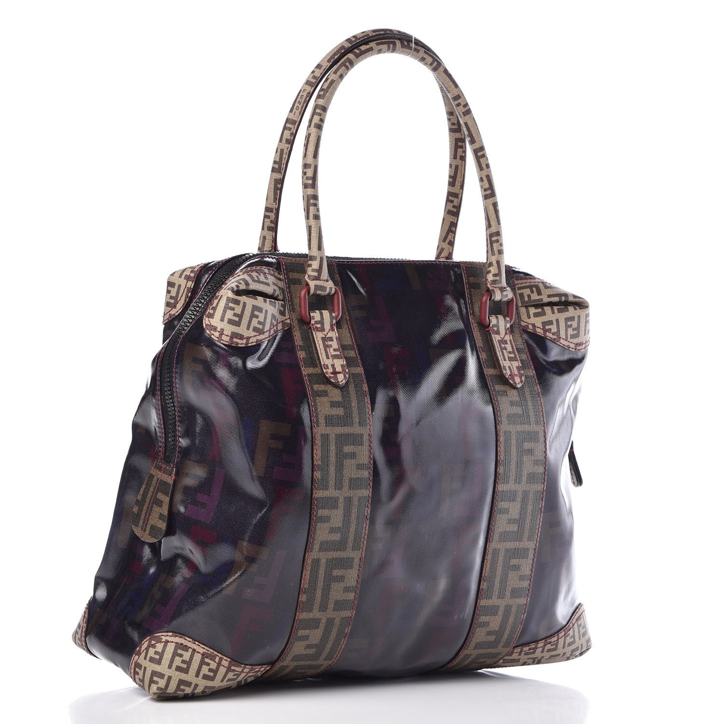 Zucca Zucchino Spalmati Large Mixed Media B Mix Tote Multicolor Tobacco