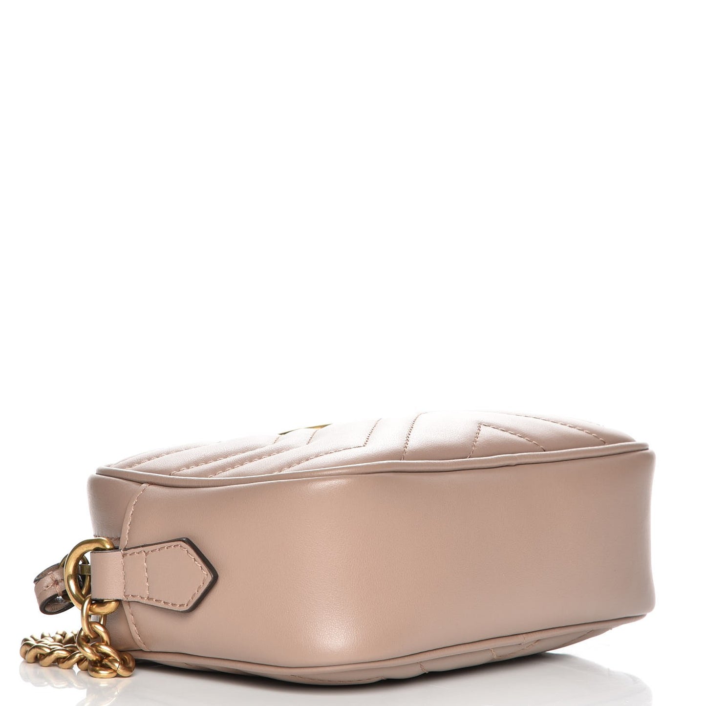 Calfskin Matelasse Mini GG Marmont Chain Shoulder Bag Nude