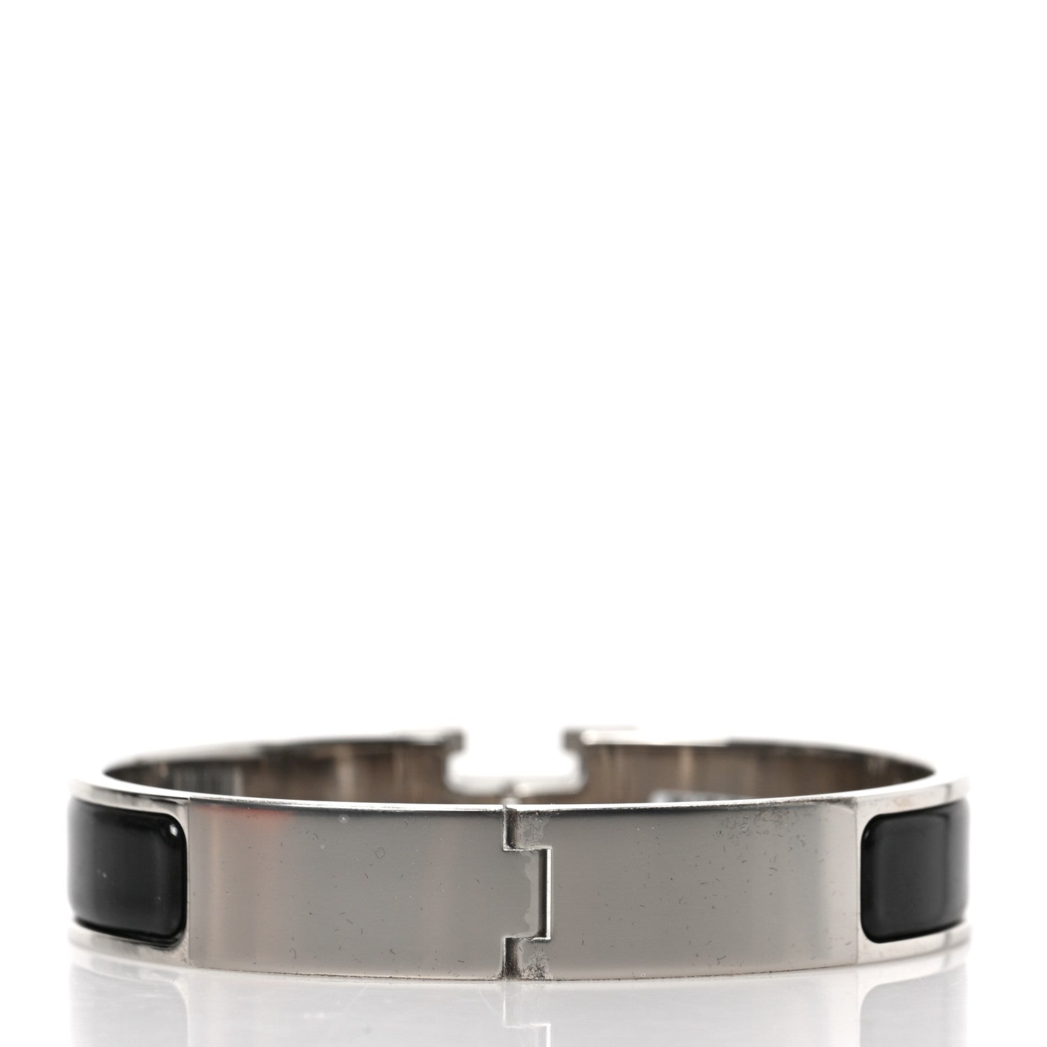 Hermes Enamel Narrow Clic Clac H Bracelet GM Black 3 of 4